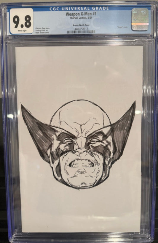 Weapon X-Men #1 1:50 CGC 9.8 Brooks Headshot Virgin Sketch